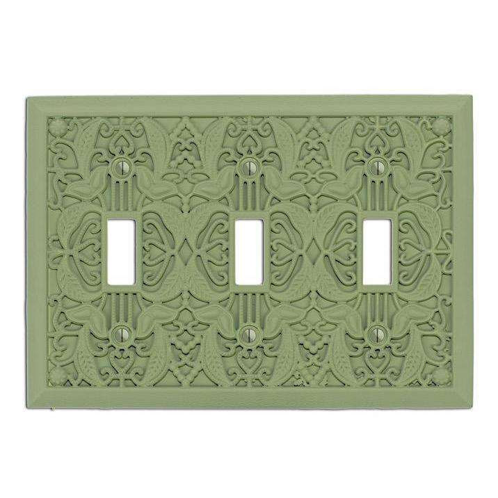 Granny Smith Filigree Shabby Chic Triple Toggle:Wallplatesonline.com