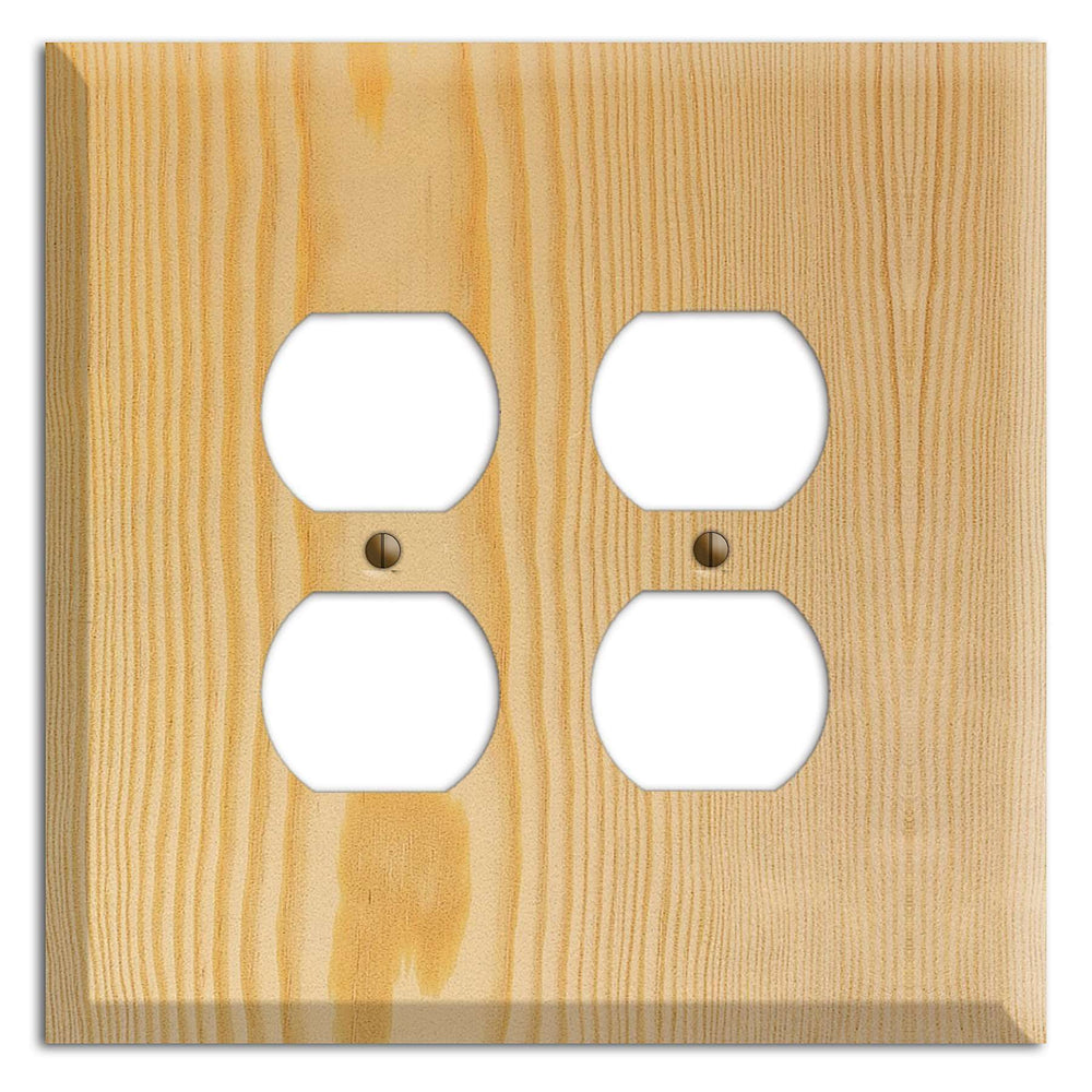 Oversized Discontinued Pine Wood 2 Duplex Outlet Cover Plate