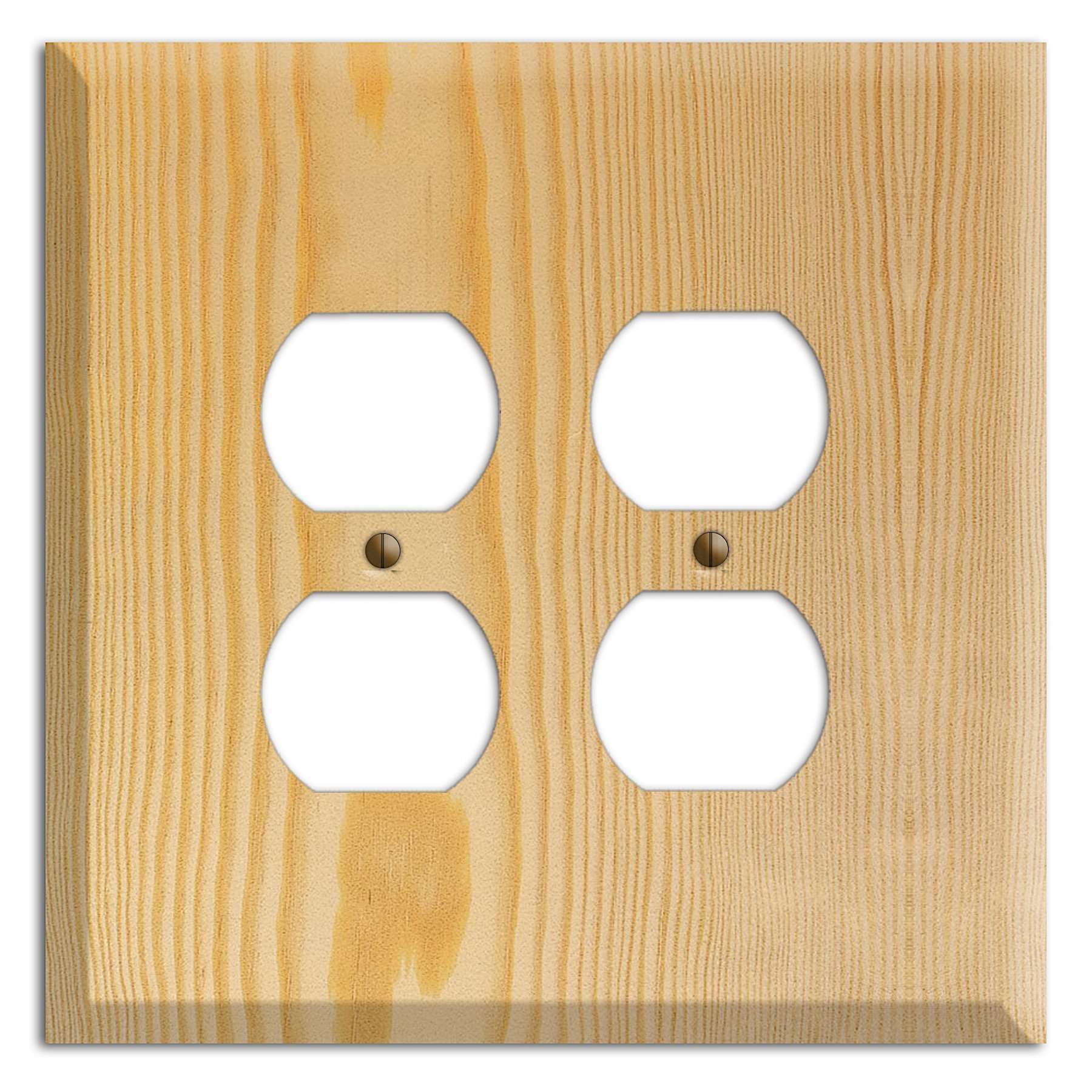 Pine Wood 2 Duplex Outlet Cover Plate:Wallplates.com