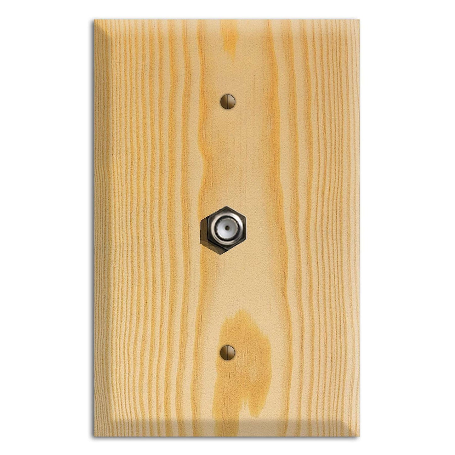 Pine Wood Cable Hardware with Plate:Wallplates.com