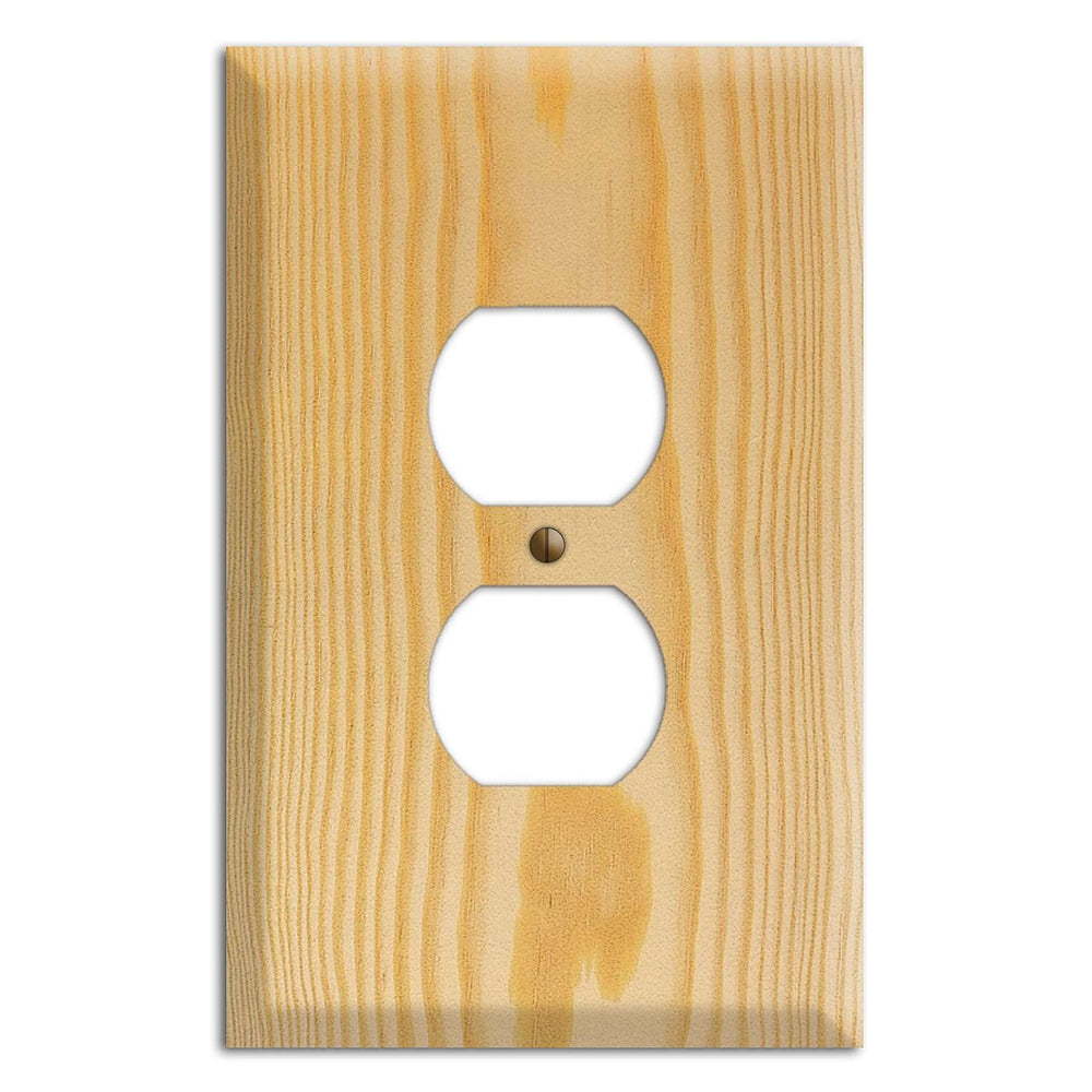 Oversized Discontinued Pine Wood Duplex Outlet Cover Plate