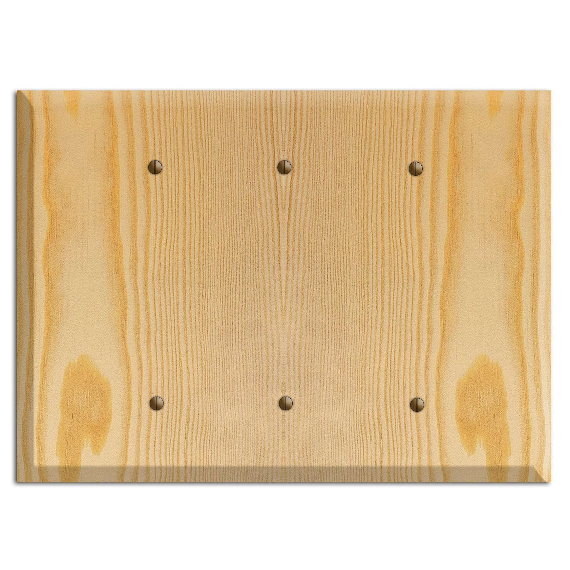 Pine Wood Triple Blank Cover Plate:Wallplates.com