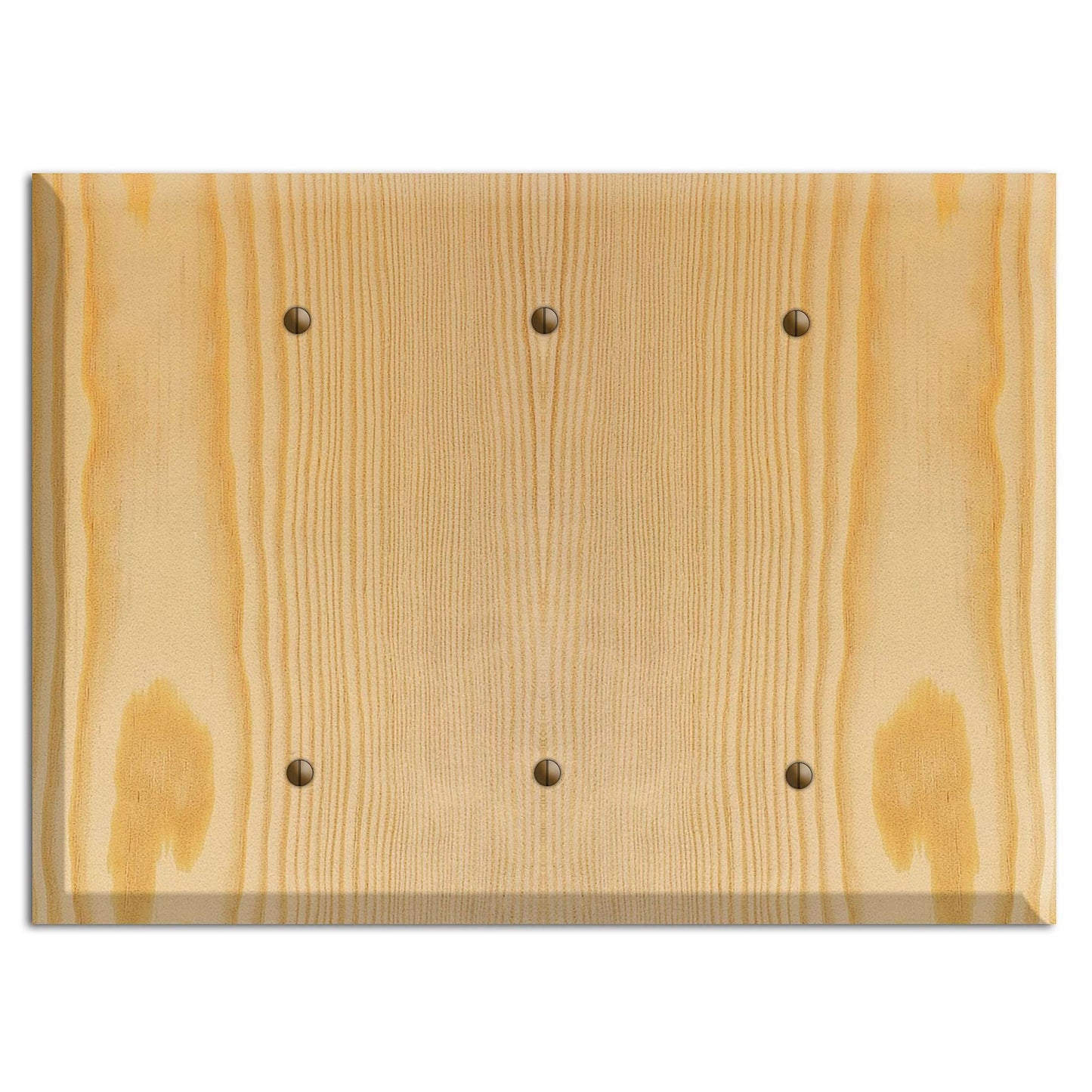 Pine Wood Triple Blank Cover Plate:Wallplates.com