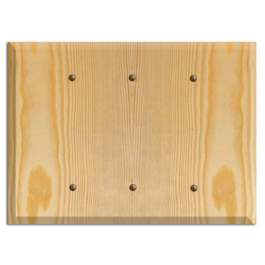 Pine Wood Triple Blank Cover Plate:Wallplates.com