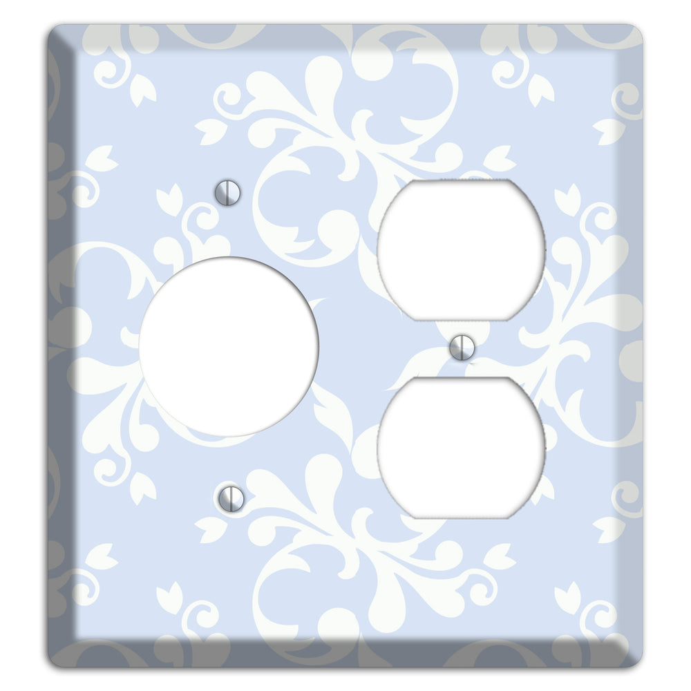 Light Blue Victorian Toile Receptacle / Duplex Wallplate