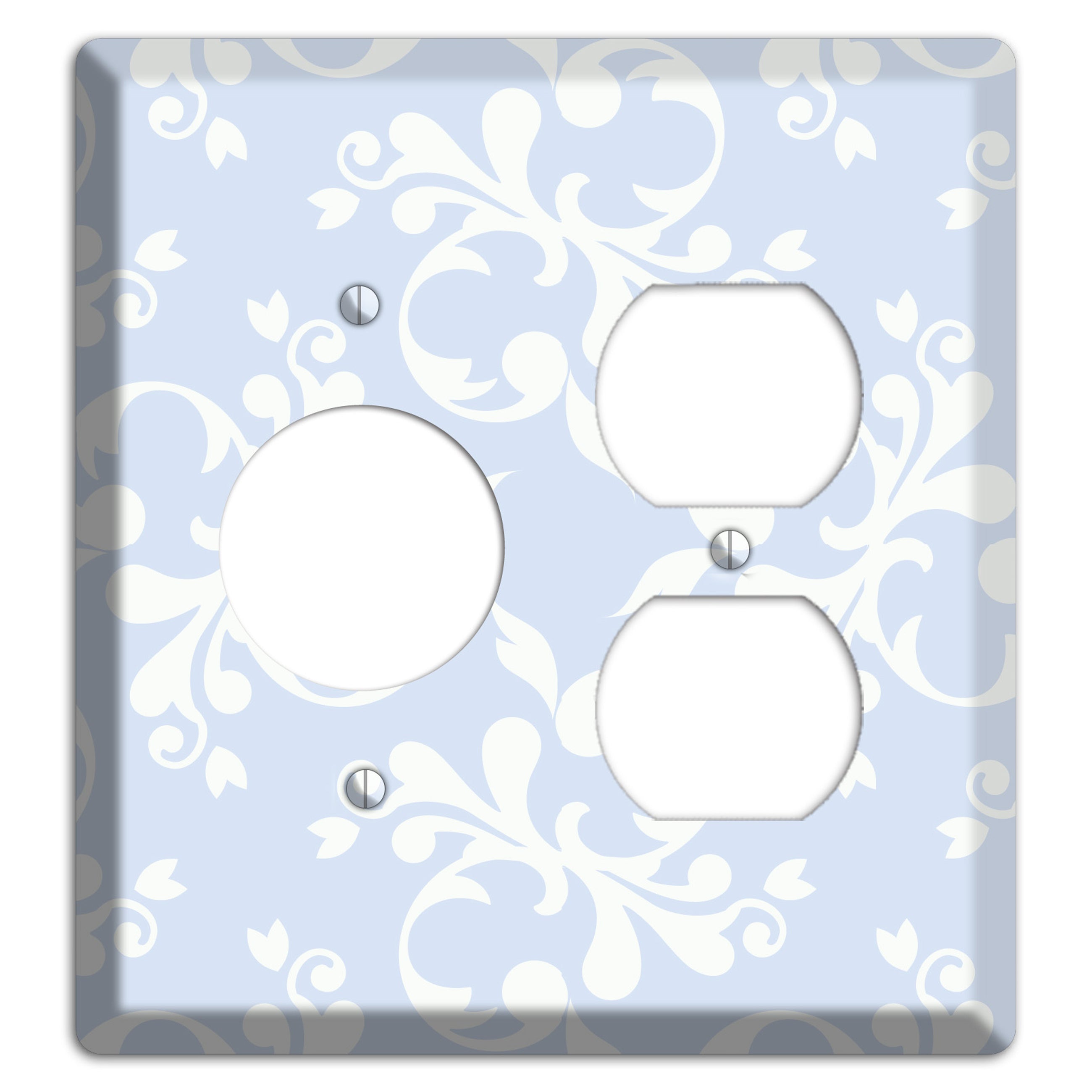 Light Blue Victorian Toile Receptacle / Duplex Wallplate