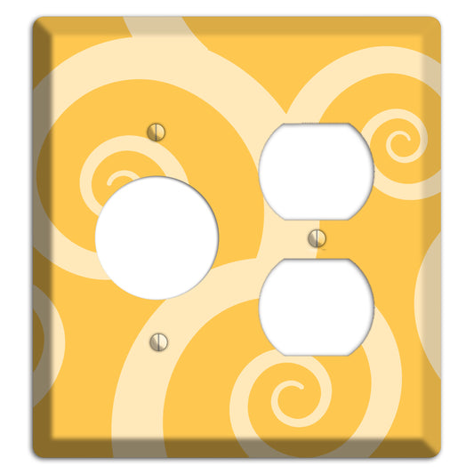 Yellow Tones Large Swirl Receptacle / Duplex Wallplate