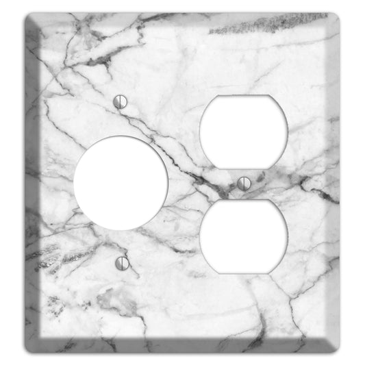 White and Gray Marble Receptacle / Duplex Wallplate