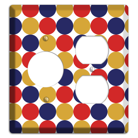 Mustard Red Purple Tiled Dots Receptacle / Duplex Wallplate