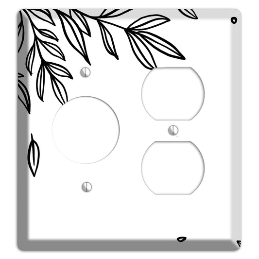 Hand-Drawn Floral 3 Receptacle / Duplex Wallplate