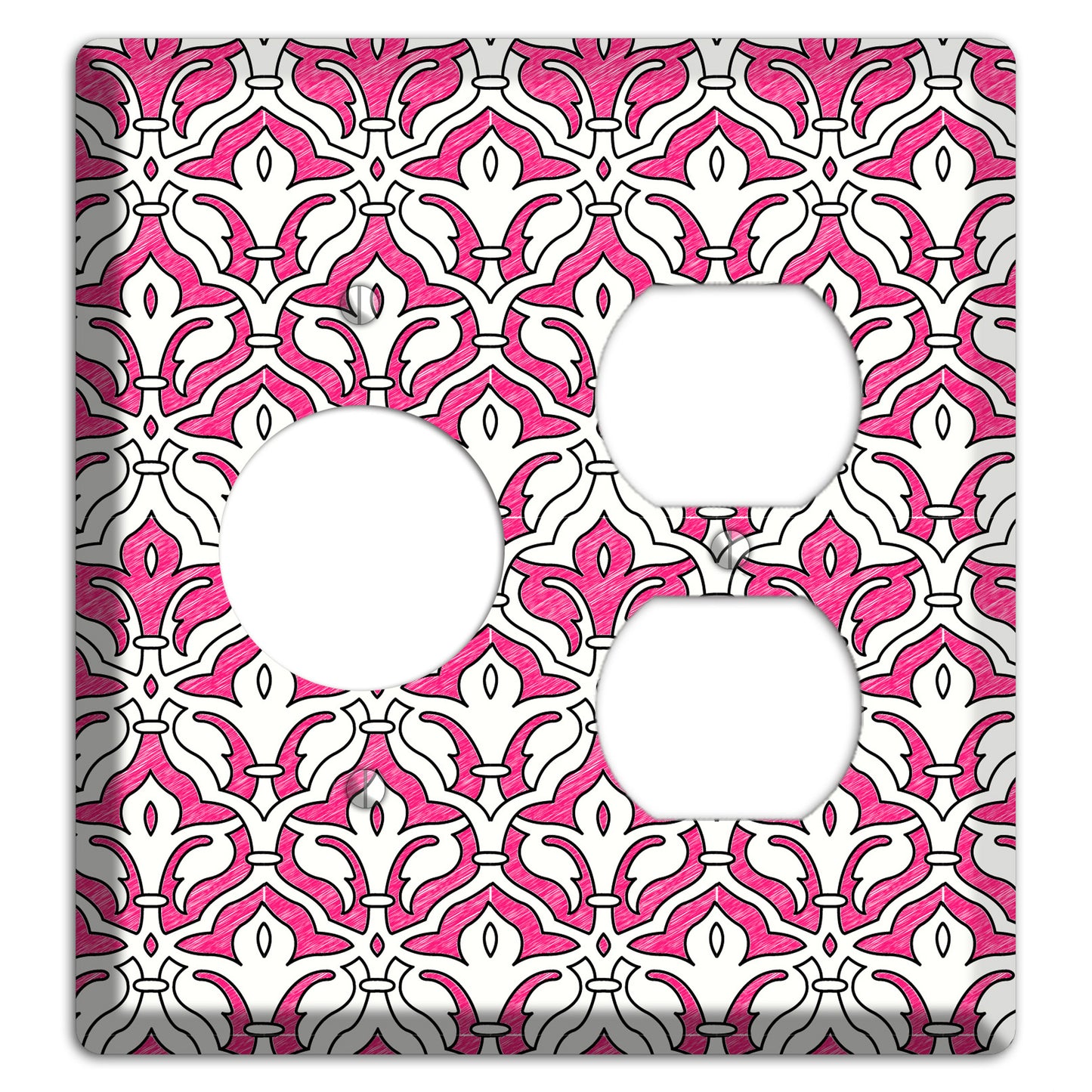 Pink Scallop Tapestry Receptacle / Duplex Wallplate