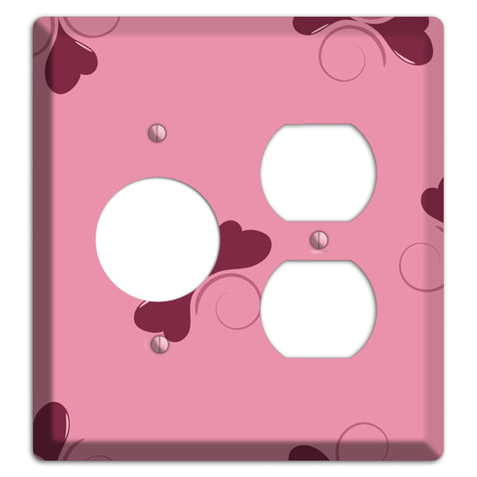 Pink with Hearts Receptacle / Duplex Wallplate