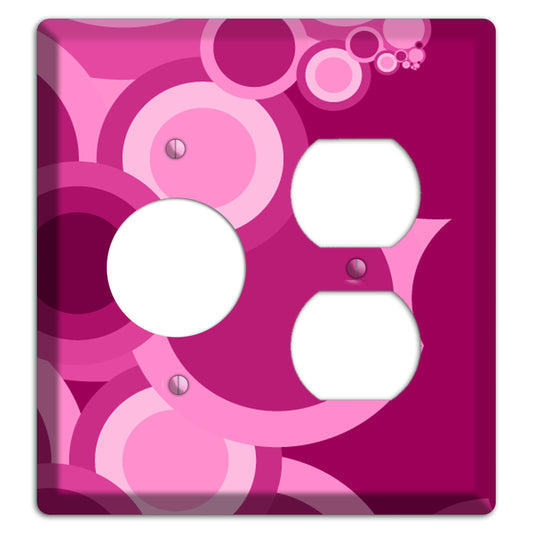 Pink and Fuschia Circles Receptacle / Duplex Wallplate