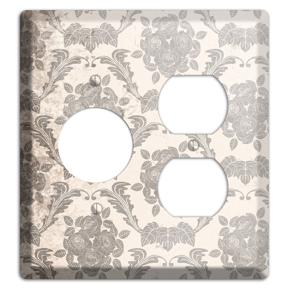 Pearl Bush Vintage Rose Damask Receptacle / Duplex Wallplate