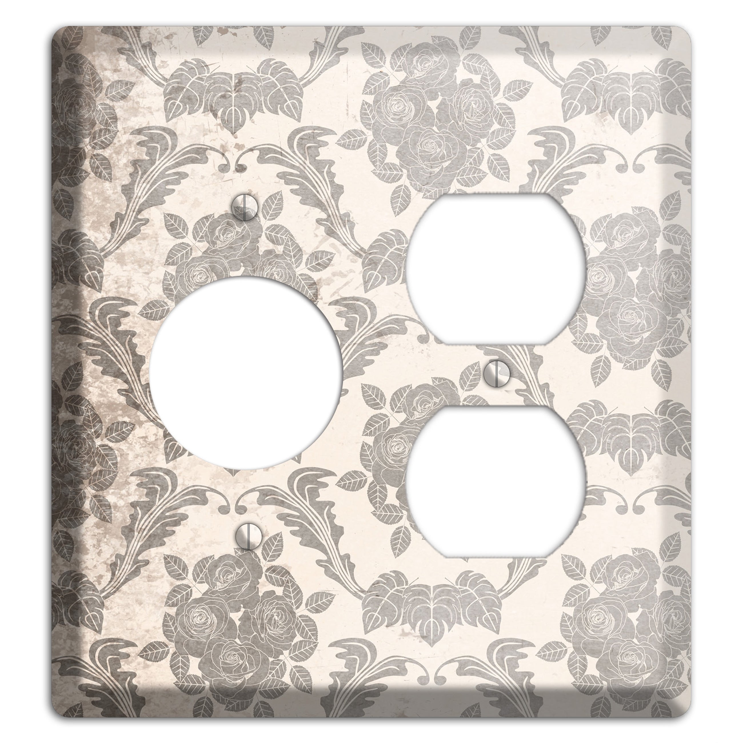Pearl Bush Vintage Rose Damask Receptacle / Duplex Wallplate