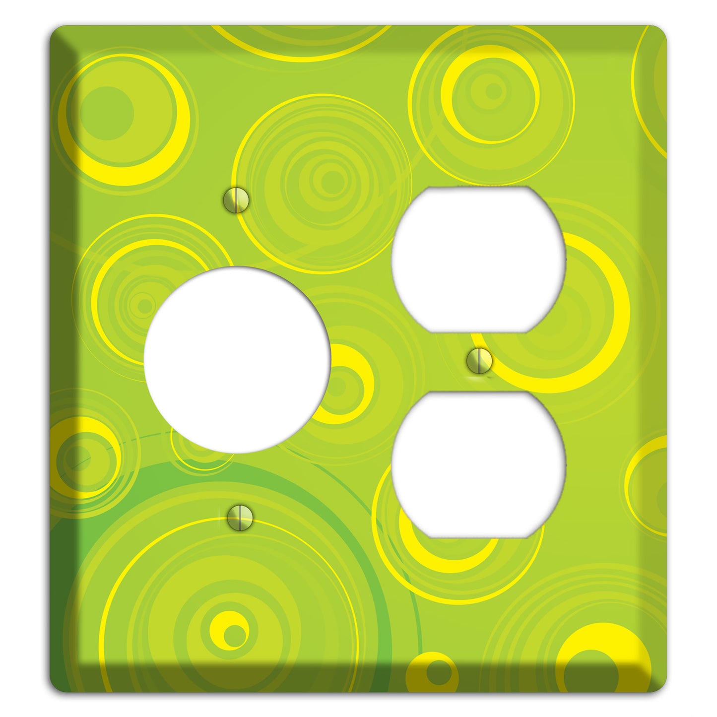 Green-yellow Circles Receptacle / Duplex Wallplate