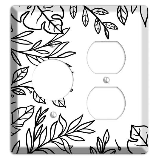 Hand-Drawn Leaves 6 Receptacle / Duplex Wallplate