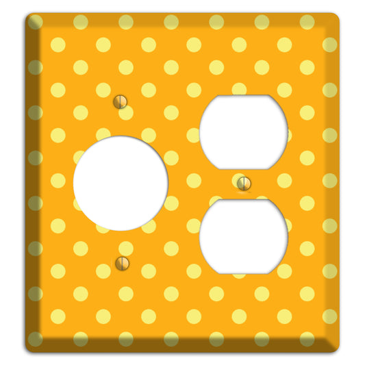 Orange and Yellow Polka Dot Receptacle / Duplex Wallplate