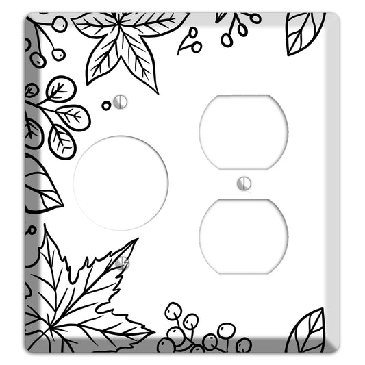Hand-Drawn Floral 25 Receptacle / Duplex Wallplate