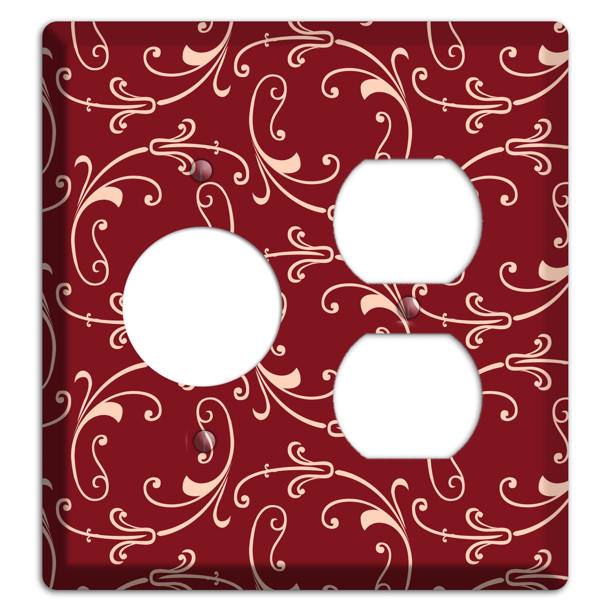 Burgundy Victorian Sprig Receptacle / Duplex Wallplate