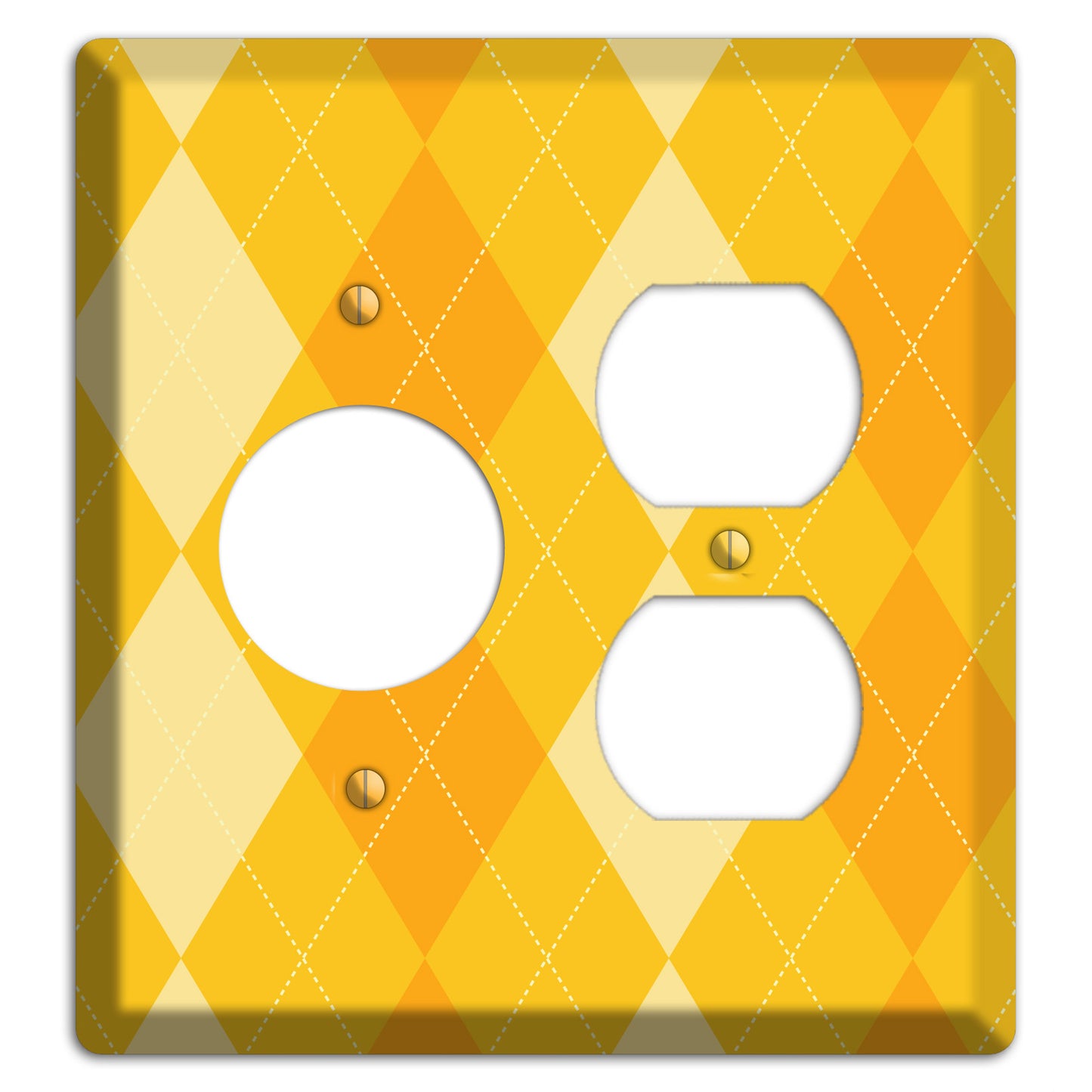 Yellow Argyle Receptacle / Duplex Wallplate