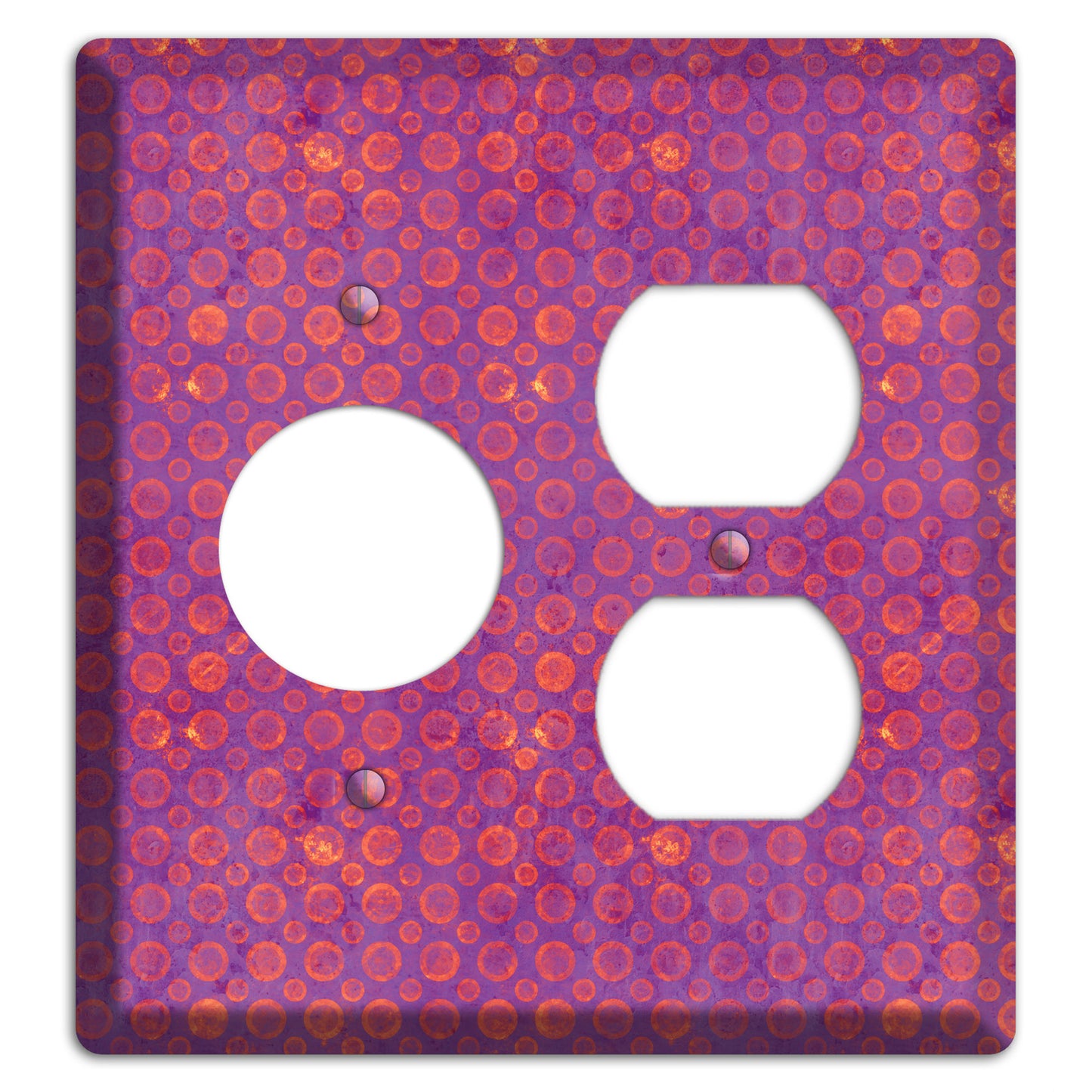 Purple and Pink Circles Receptacle / Duplex Wallplate