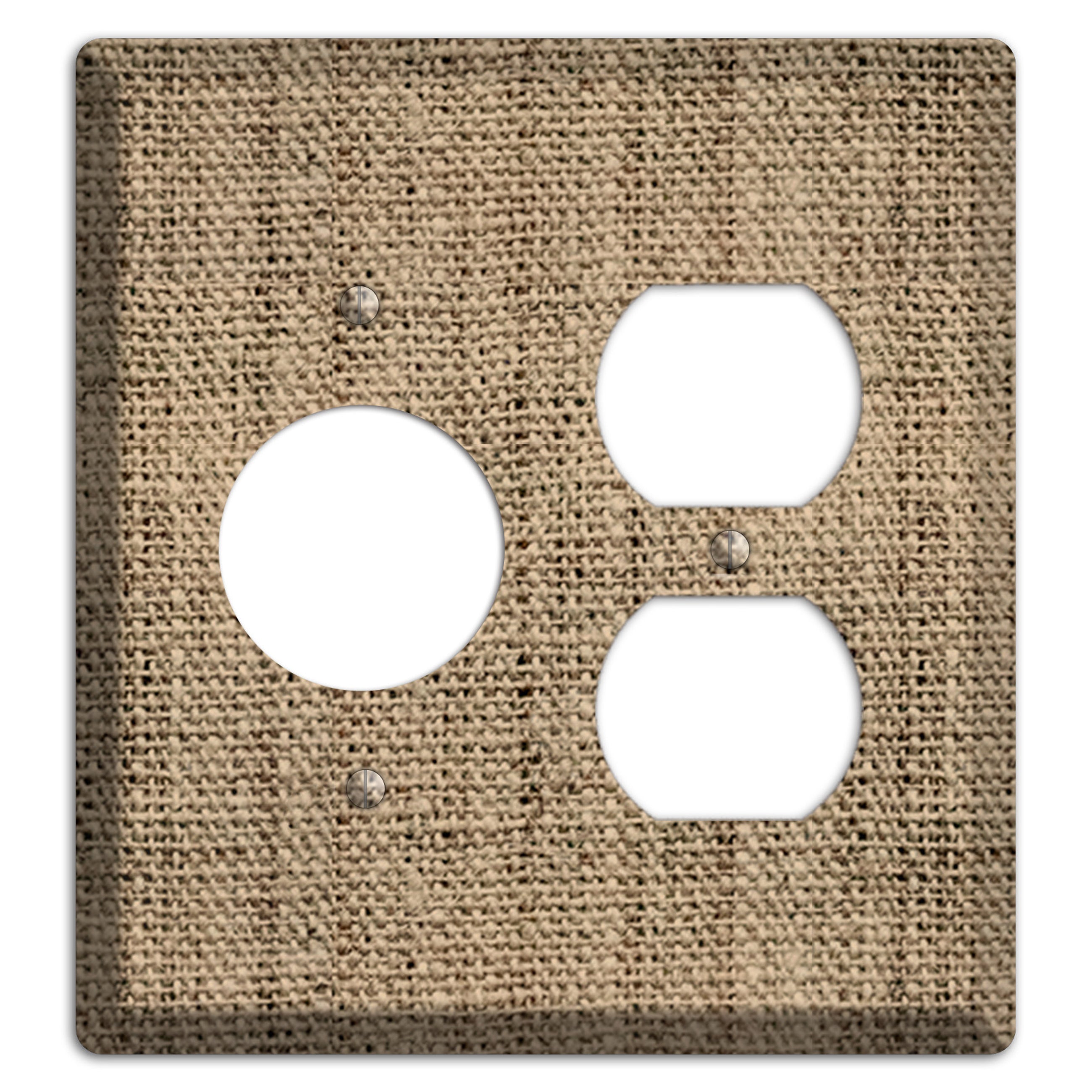 Donkey Brown Burlap Receptacle / Duplex Wallplate