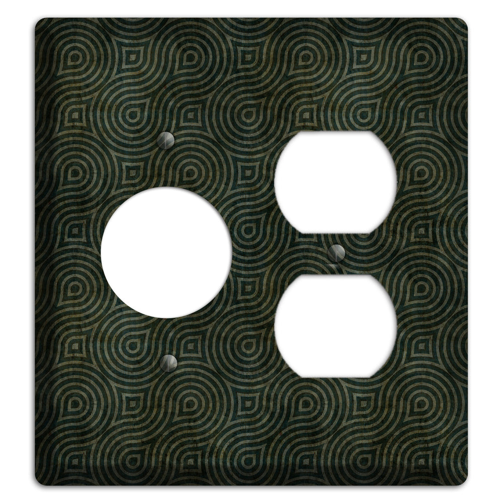 Green and Black Swirl Receptacle / Duplex Wallplate