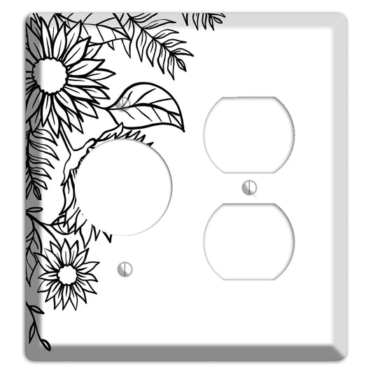 Hand-Drawn Floral 5 Receptacle / Duplex Wallplate