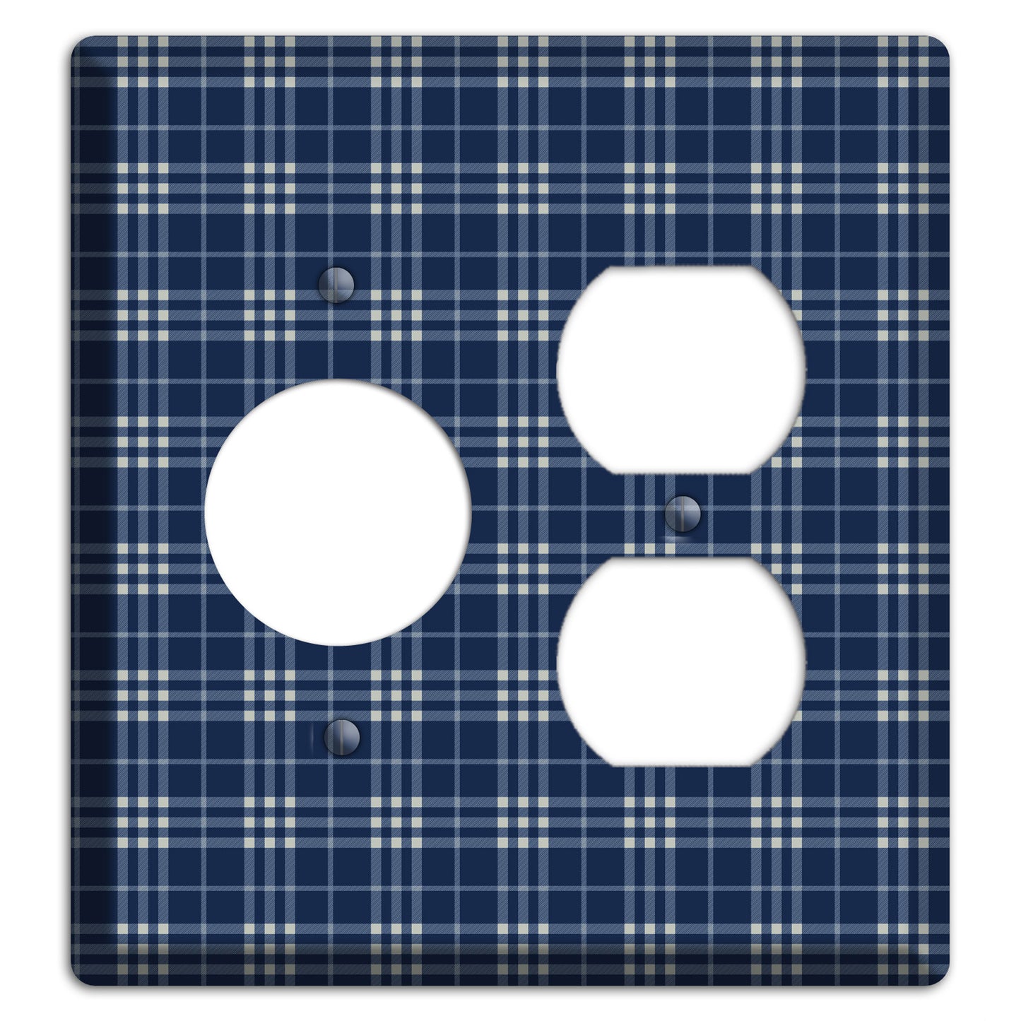 Blue and White Plaid Receptacle / Duplex Wallplate