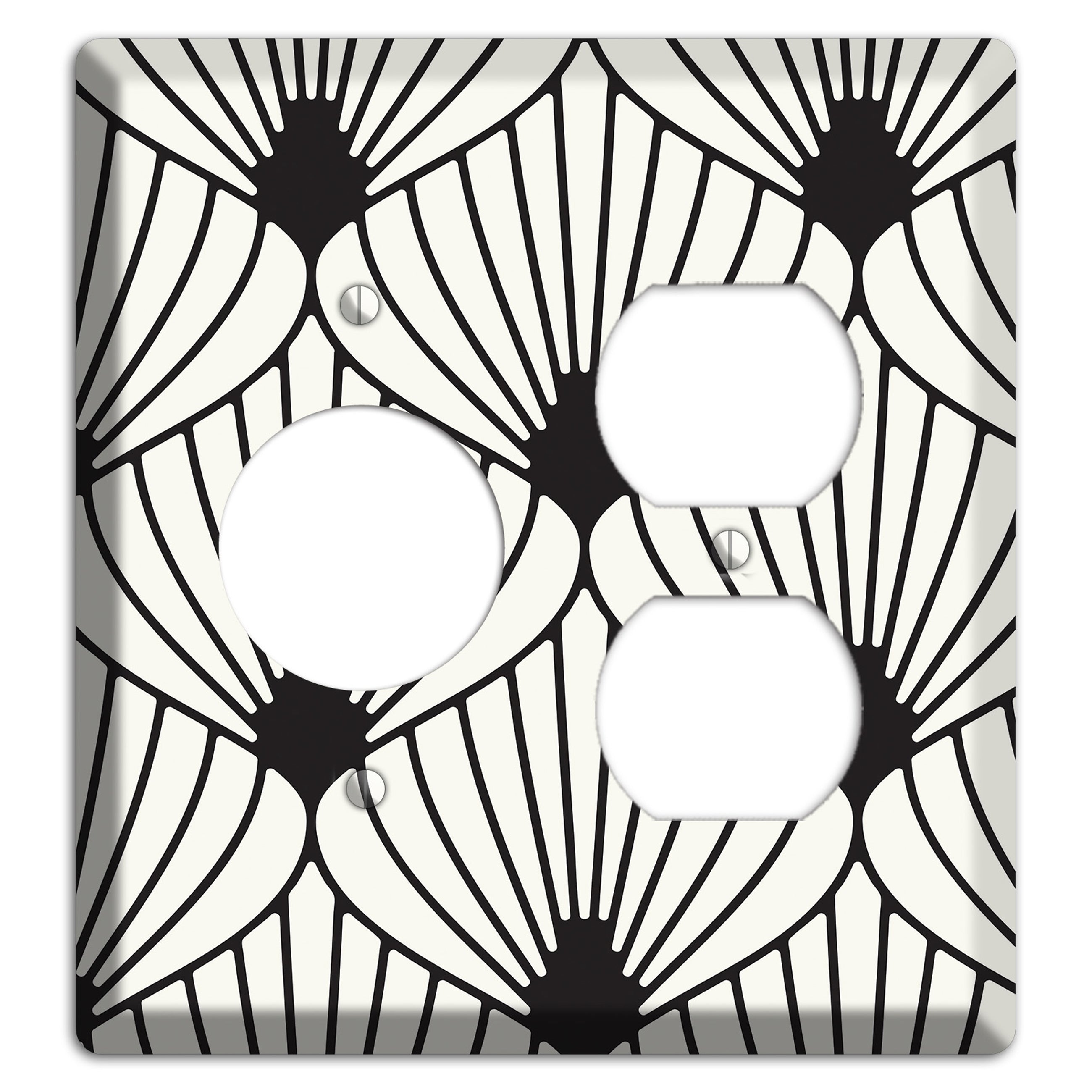 Black Deco Fans Receptacle / Duplex Wallplate