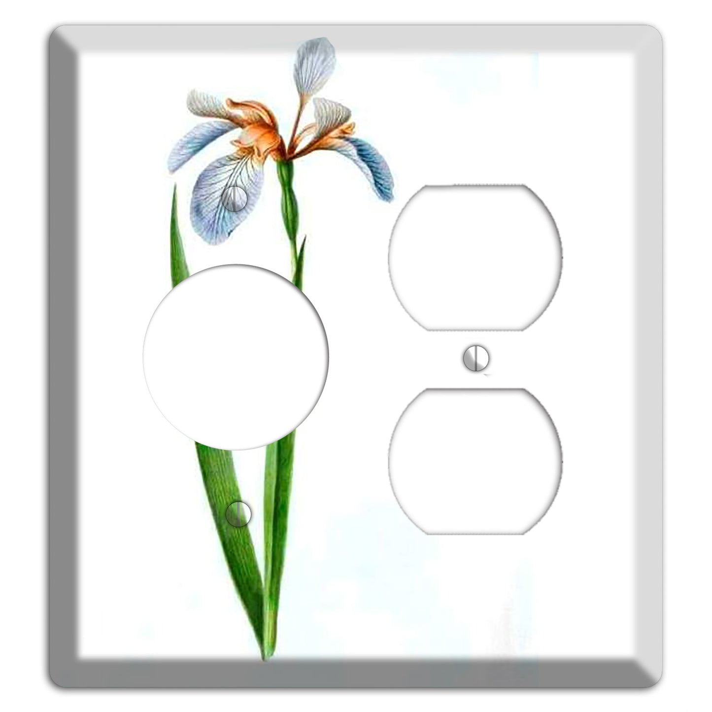 White Iris 2 Receptacle / Duplex Wallplate