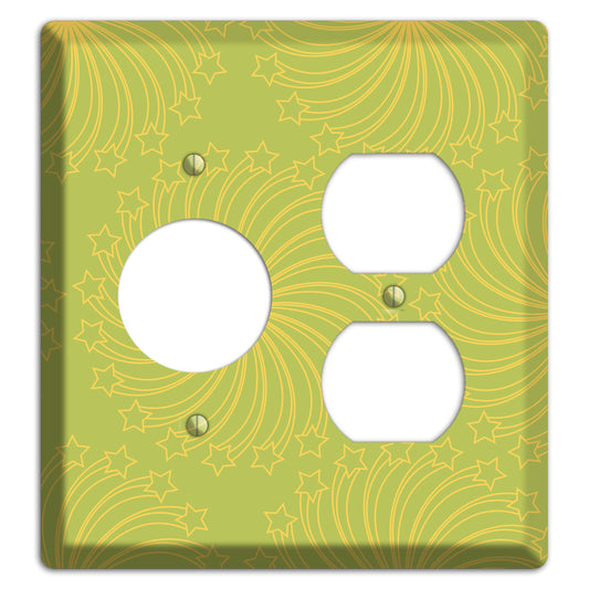 Multi Lime Star Swirl Receptacle / Duplex Wallplate