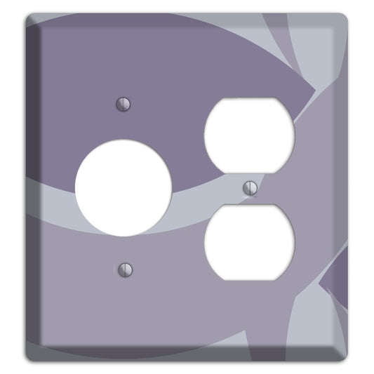 Grey and Lavender Abstract Receptacle / Duplex Wallplate