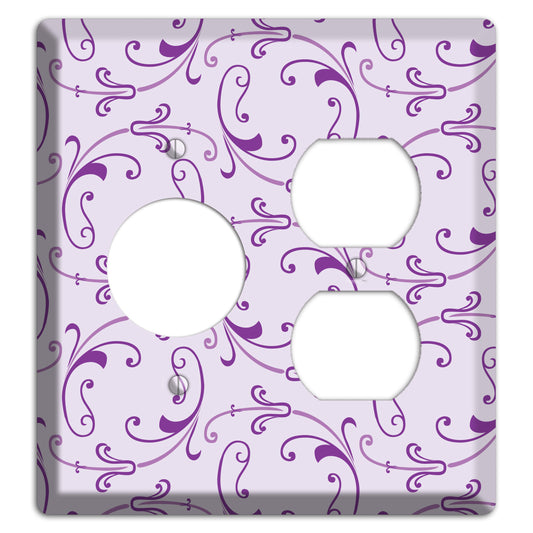 Lilac Victorian Sprig Receptacle / Duplex Wallplate