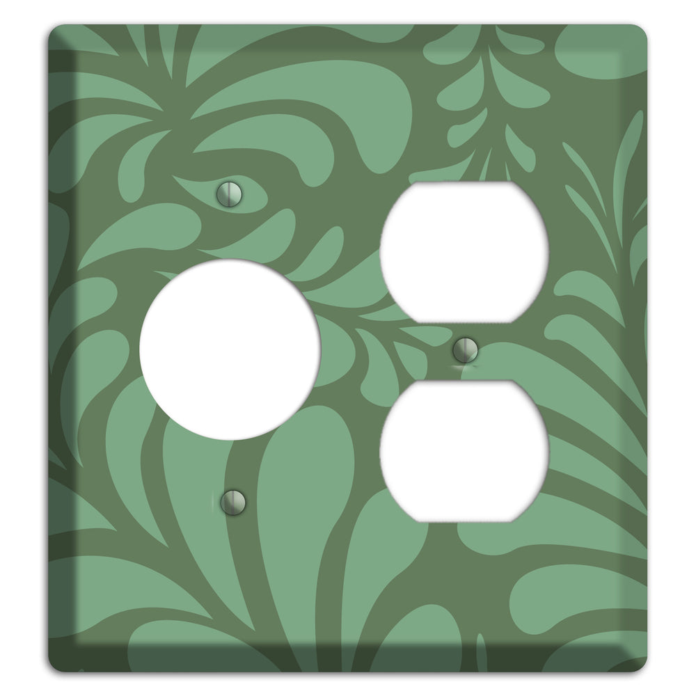 Green Herati Receptacle / Duplex Wallplate