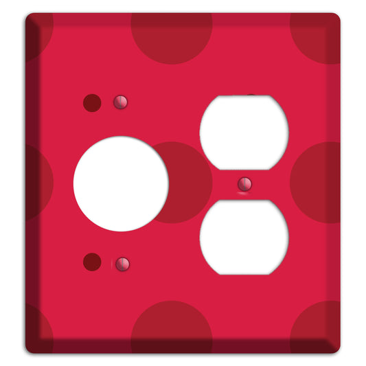 Red with Red Multi Tiled Medium Dots Receptacle / Duplex Wallplate