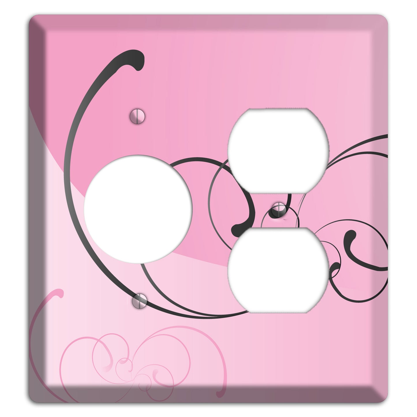 Pink Swoop Receptacle / Duplex Wallplate