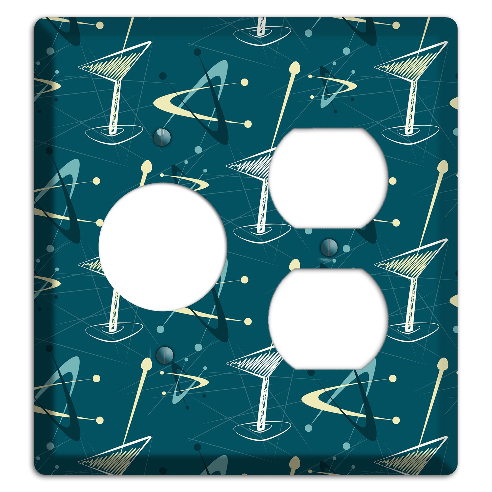 Navy Cocktail Hour Receptacle / Duplex Wallplate