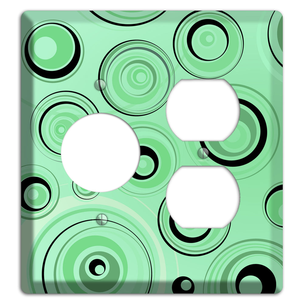 Mint Green Circles Receptacle / Duplex Wallplate