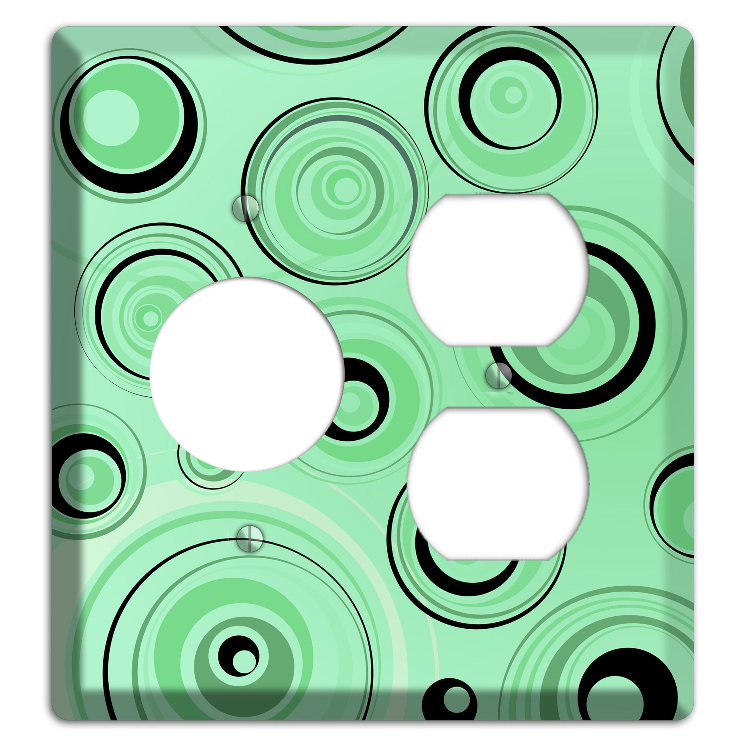 Mint Green Circles Receptacle / Duplex Wallplate