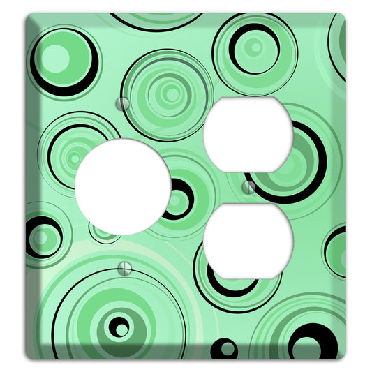 Mint Green Circles Receptacle / Duplex Wallplate