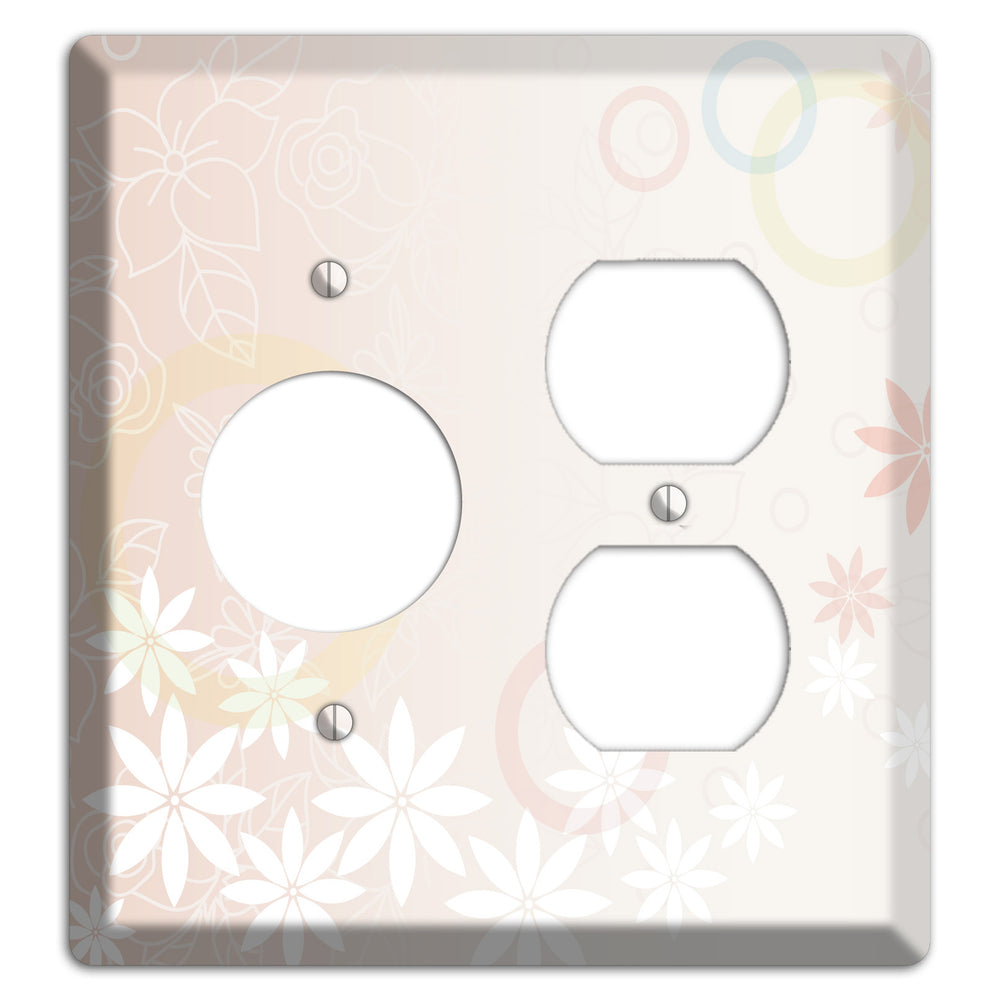 Mauve Floral Receptacle / Duplex Wallplate