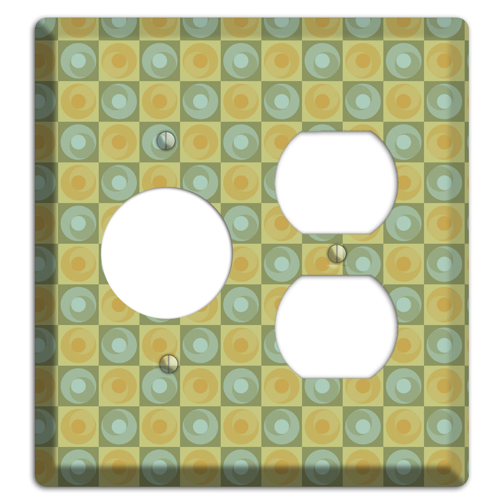 Green and Yellow Squares Receptacle / Duplex Wallplate