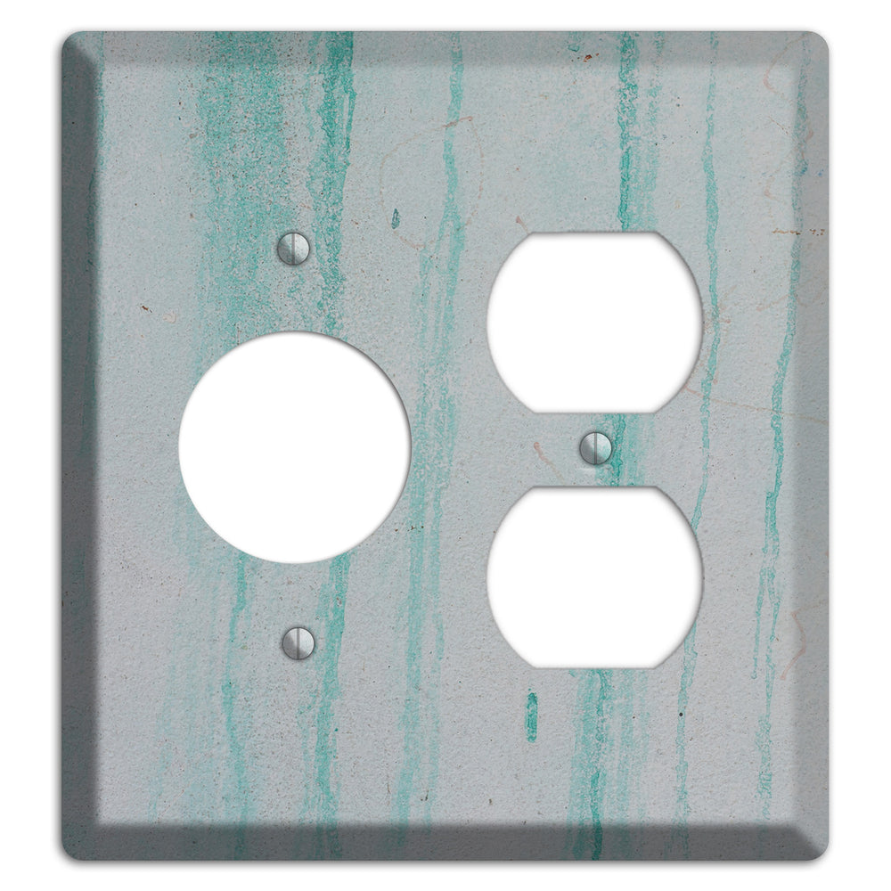 Green Stripes Concrete Receptacle / Duplex Wallplate