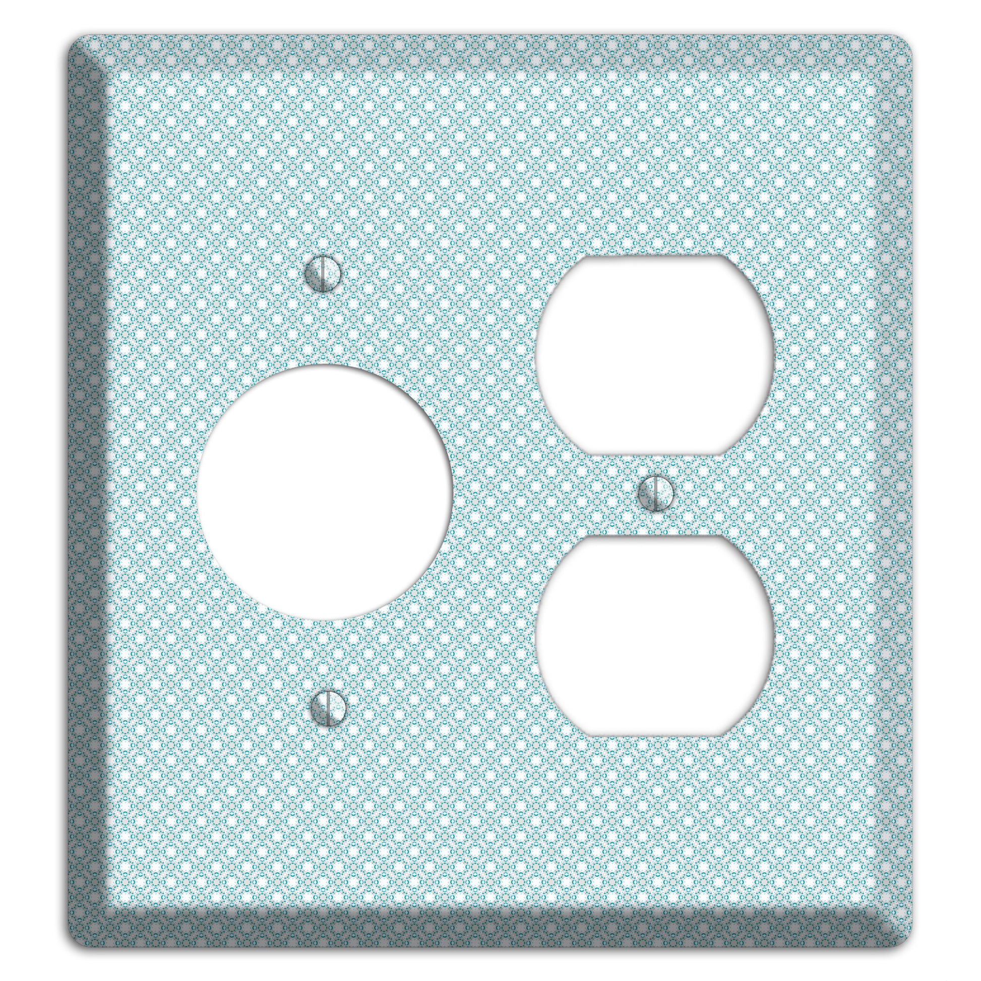 Light Blue Geometric Receptacle / Duplex Wallplate