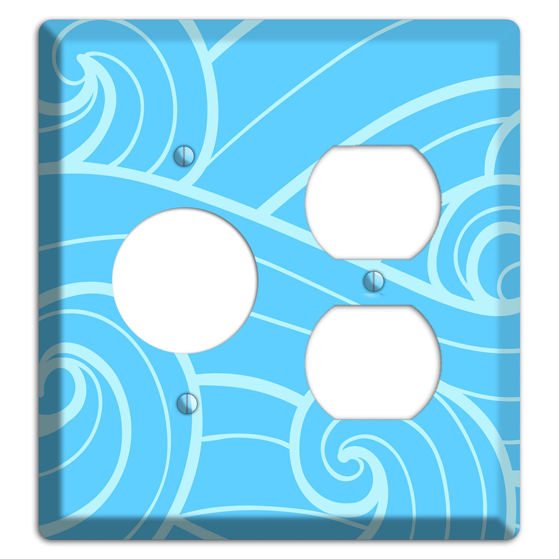Abstract Curl Blue Receptacle / Duplex Wallplate