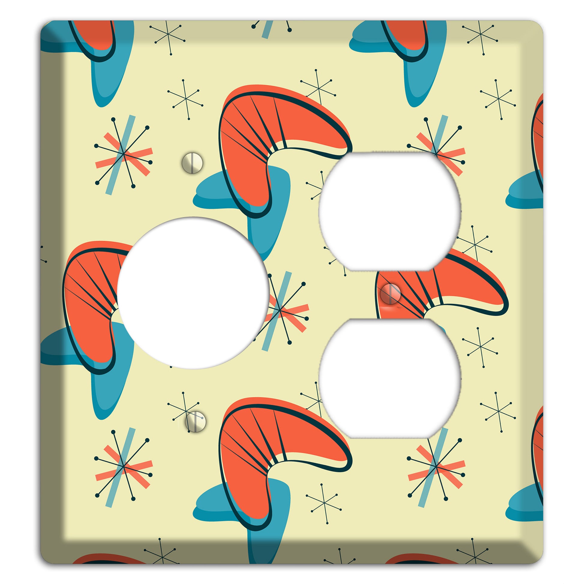 Atomic Boomerang Receptacle / Duplex Wallplate