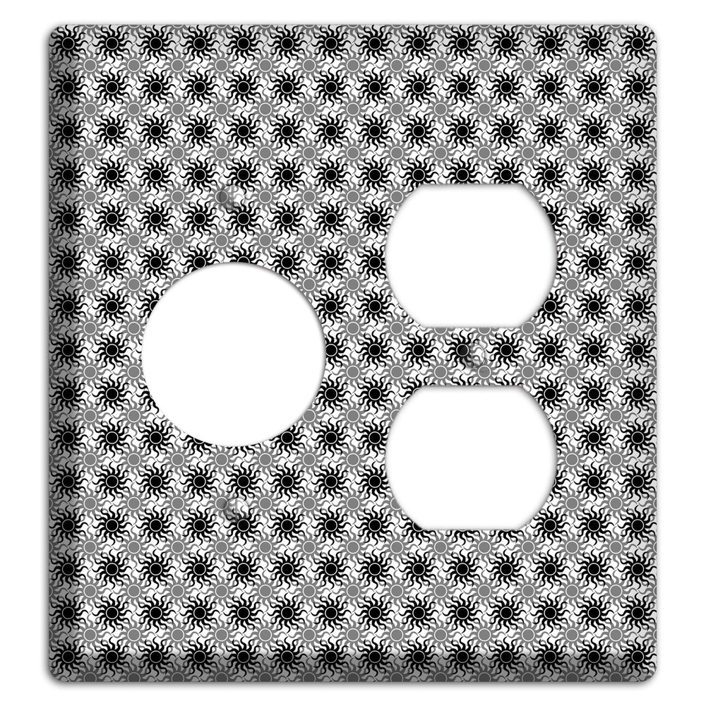 Black and Grey Sun Contour Receptacle / Duplex Wallplate