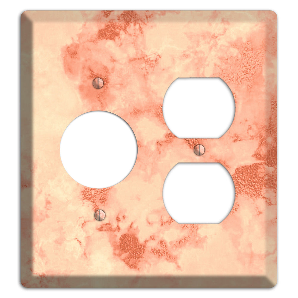 Apricot Peach Marble Receptacle / Duplex Wallplate